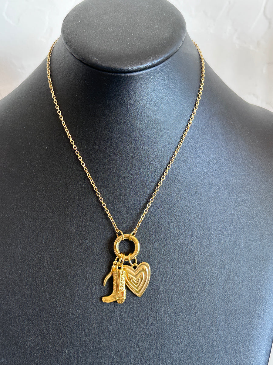 Cowgirl Boot Dainty Charm Necklace