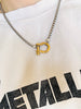 Mixed metal horse bit clasp necklace