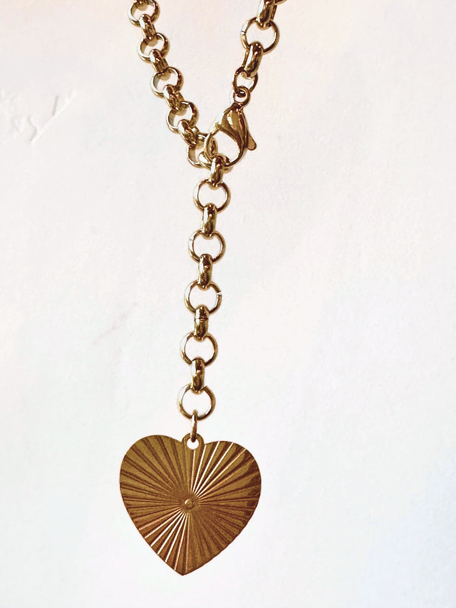 Heart Pendant on Rollo Chain Necklace