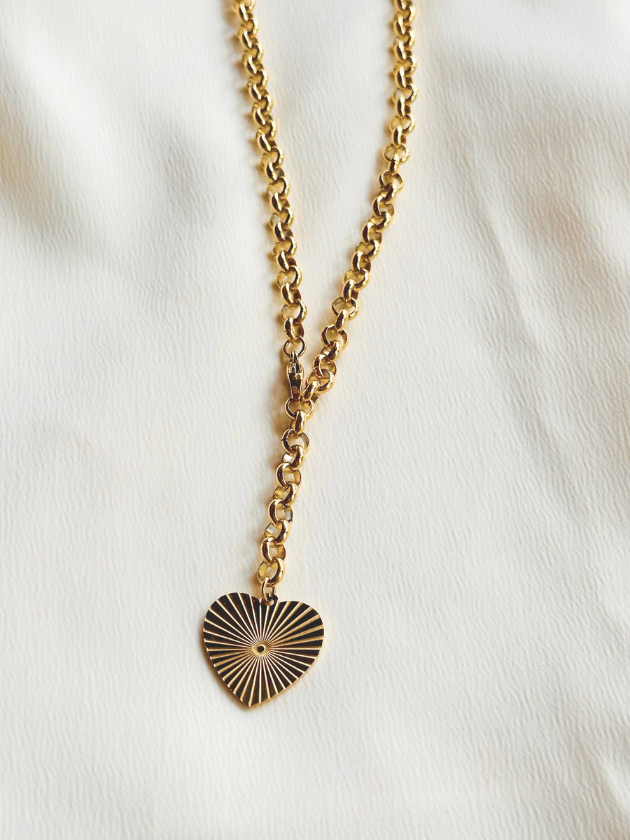 Heart Pendant on Rollo Chain Necklace