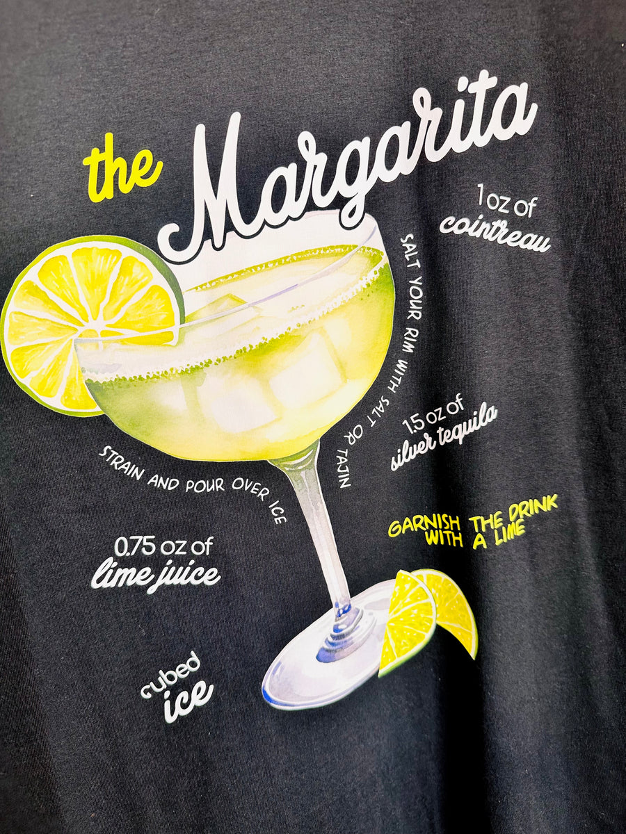 Margarita recipe graphic t-shirt