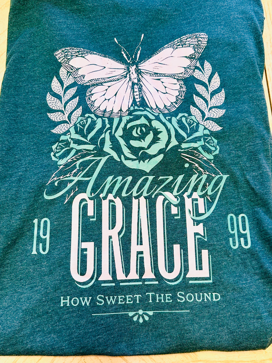 Amazing Grace butterfly graphic t-shirt