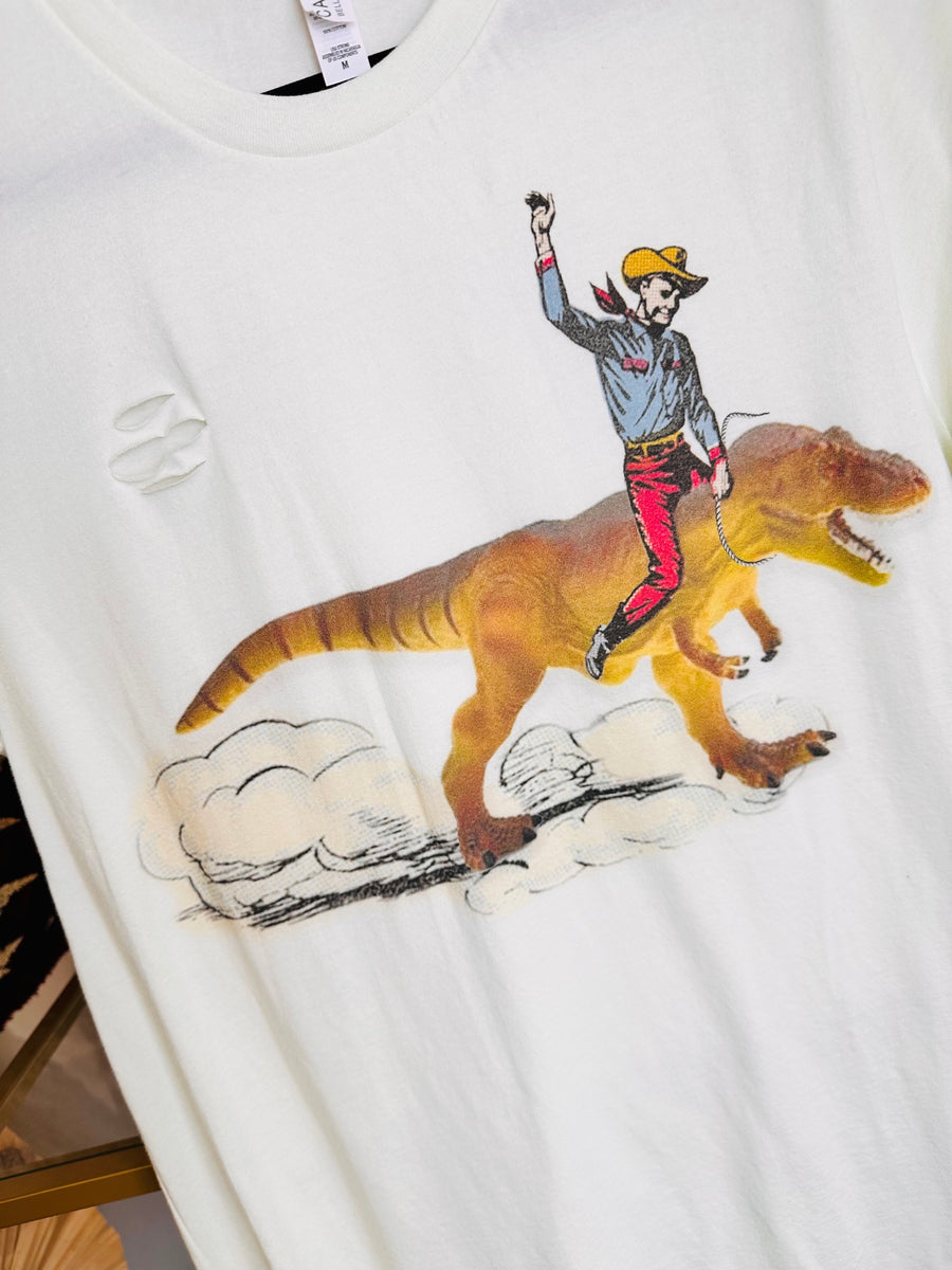 Cowboy Dinosaur graphic t-shirt