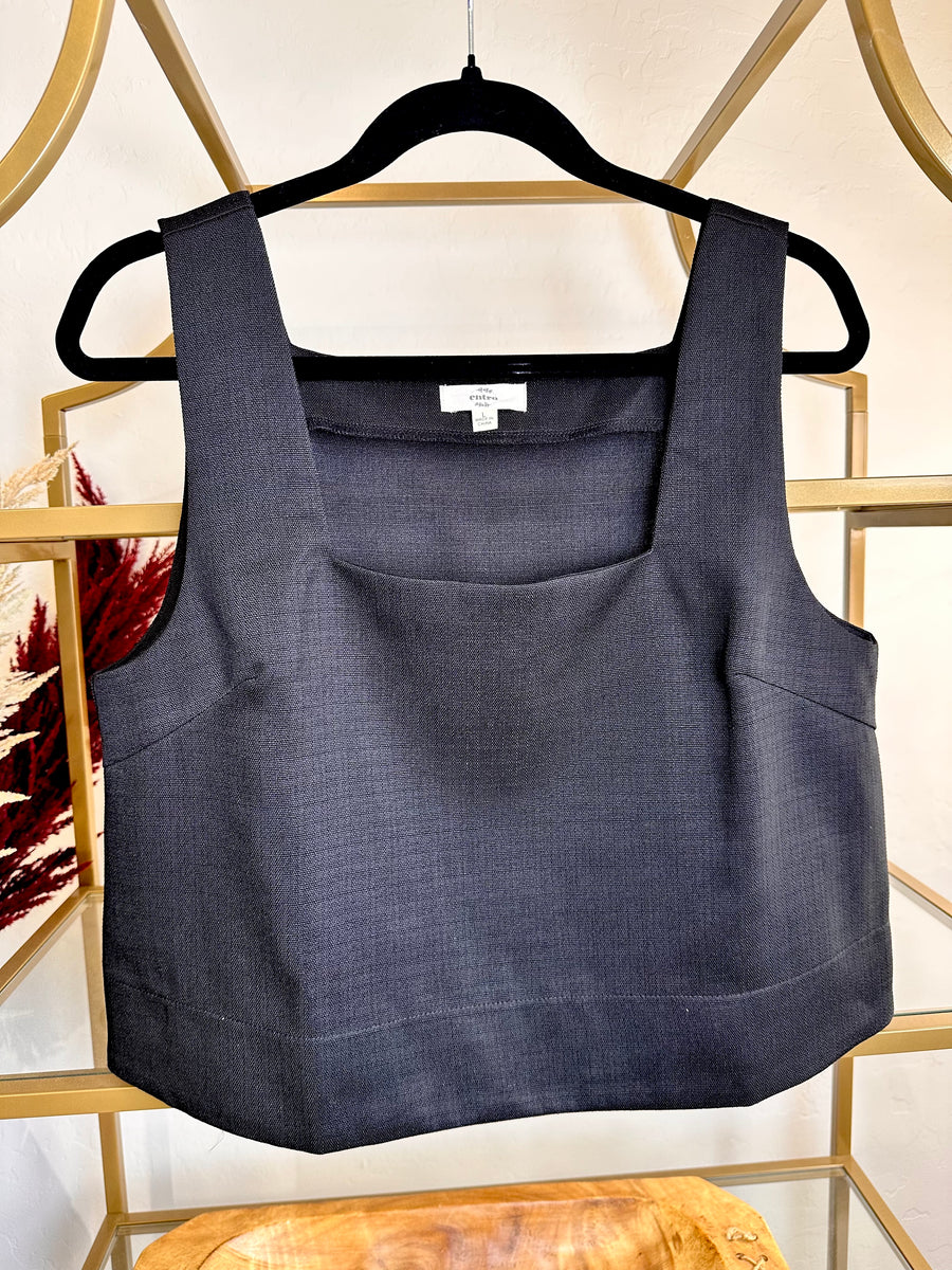 Black Swing Square Neck Tank