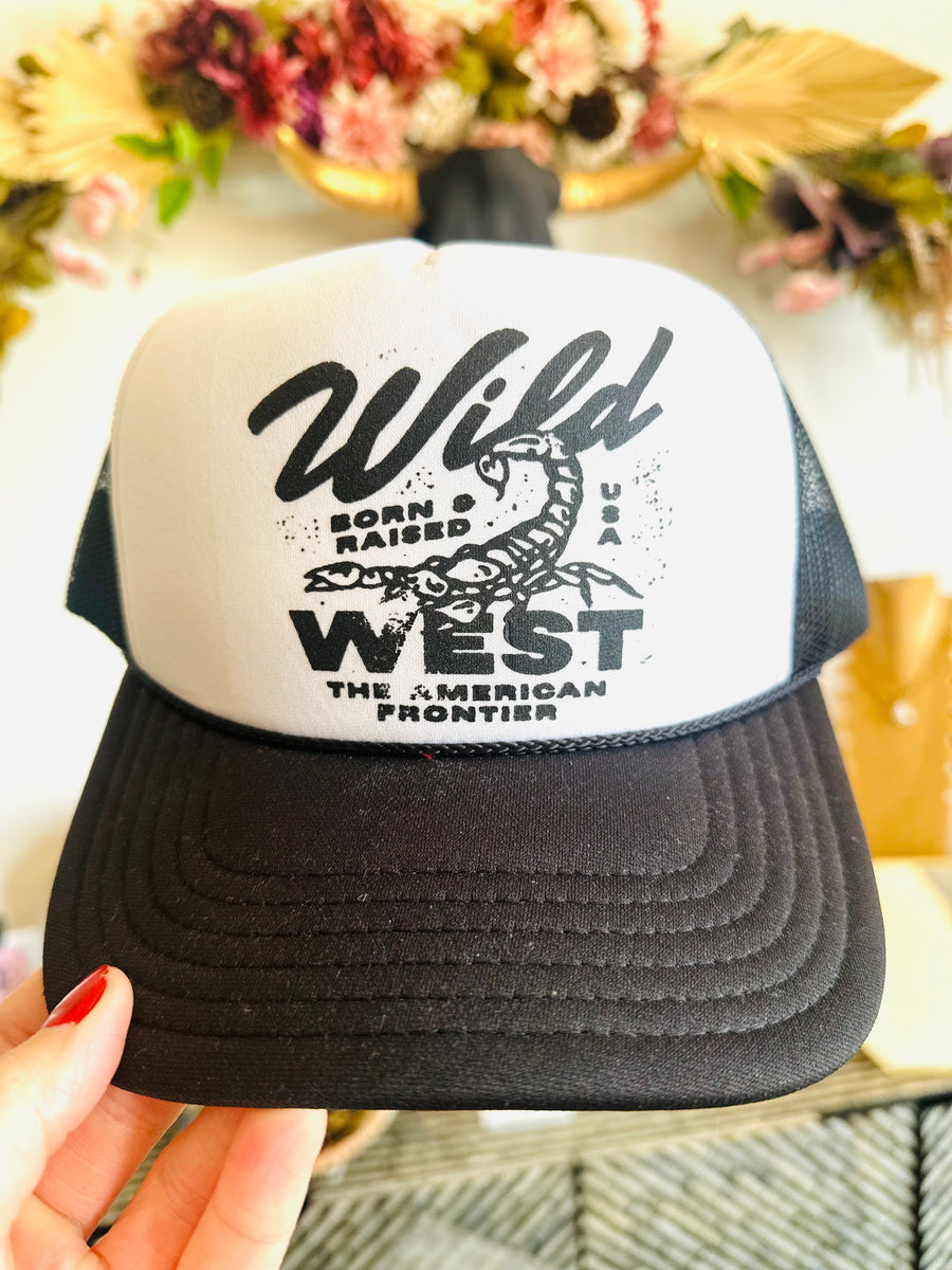 Wild West Trucker Hat: Black/White