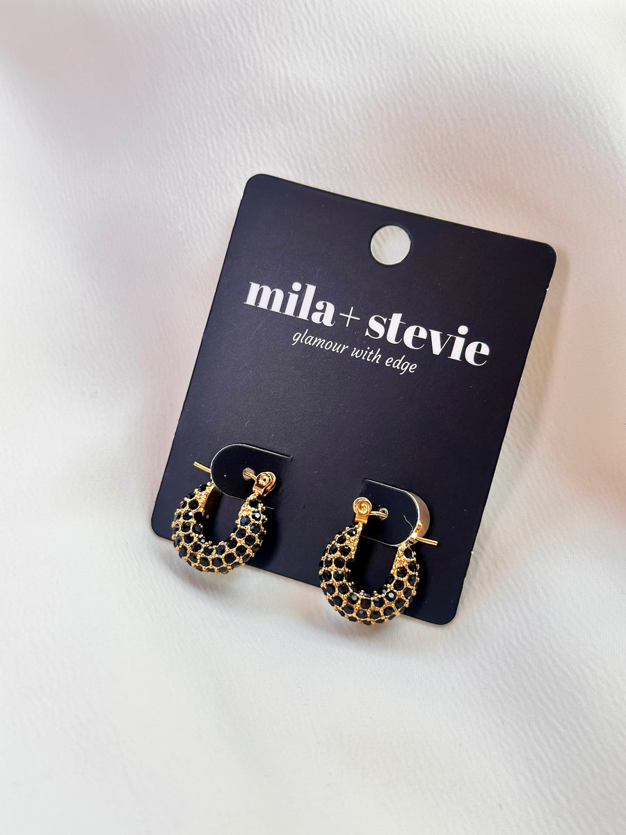 Holiday Glam Collection 2025 ~ NINA Chunky CZ Huggie Black