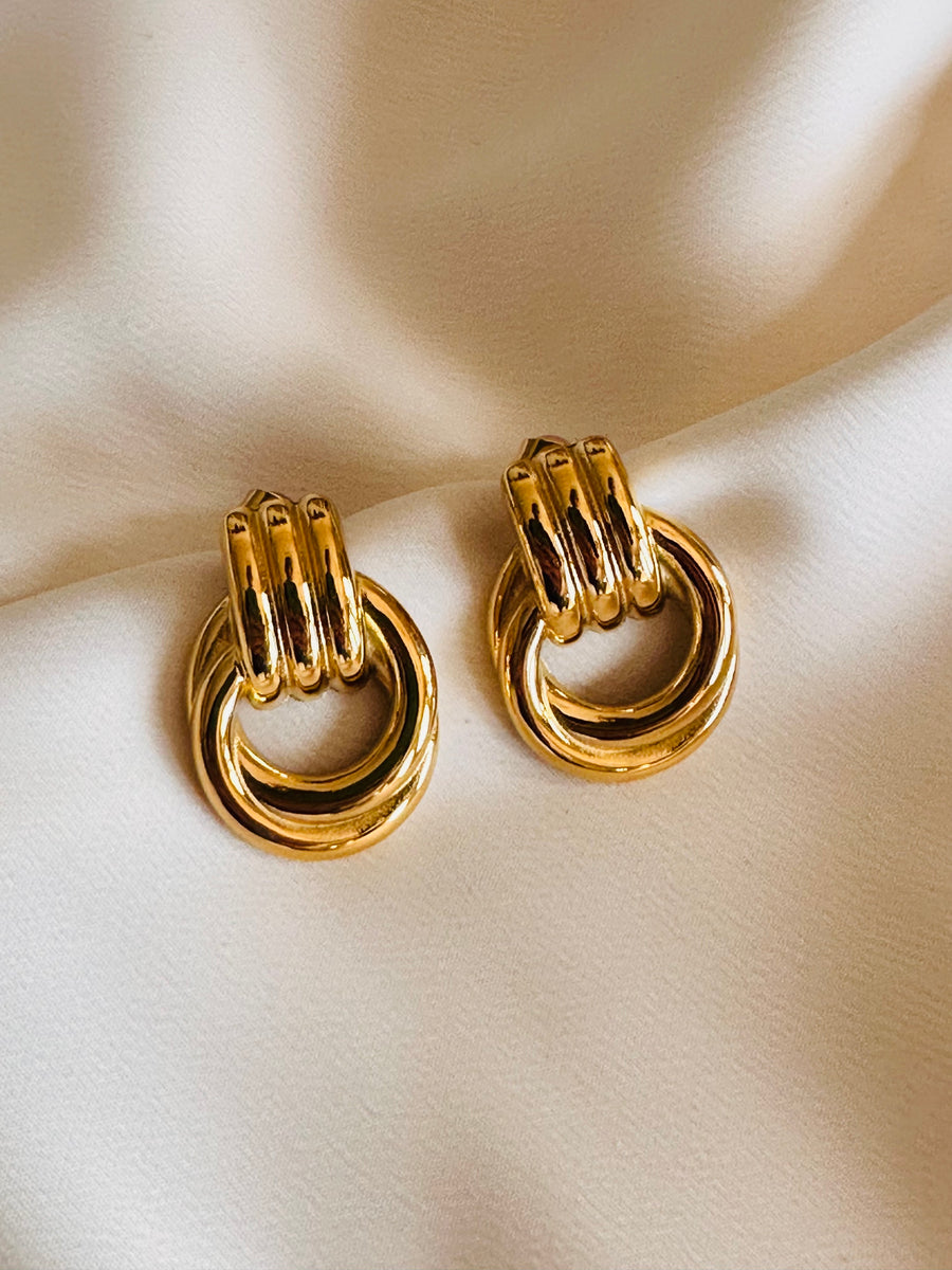 Gold Stainless Steel Knot Earrings