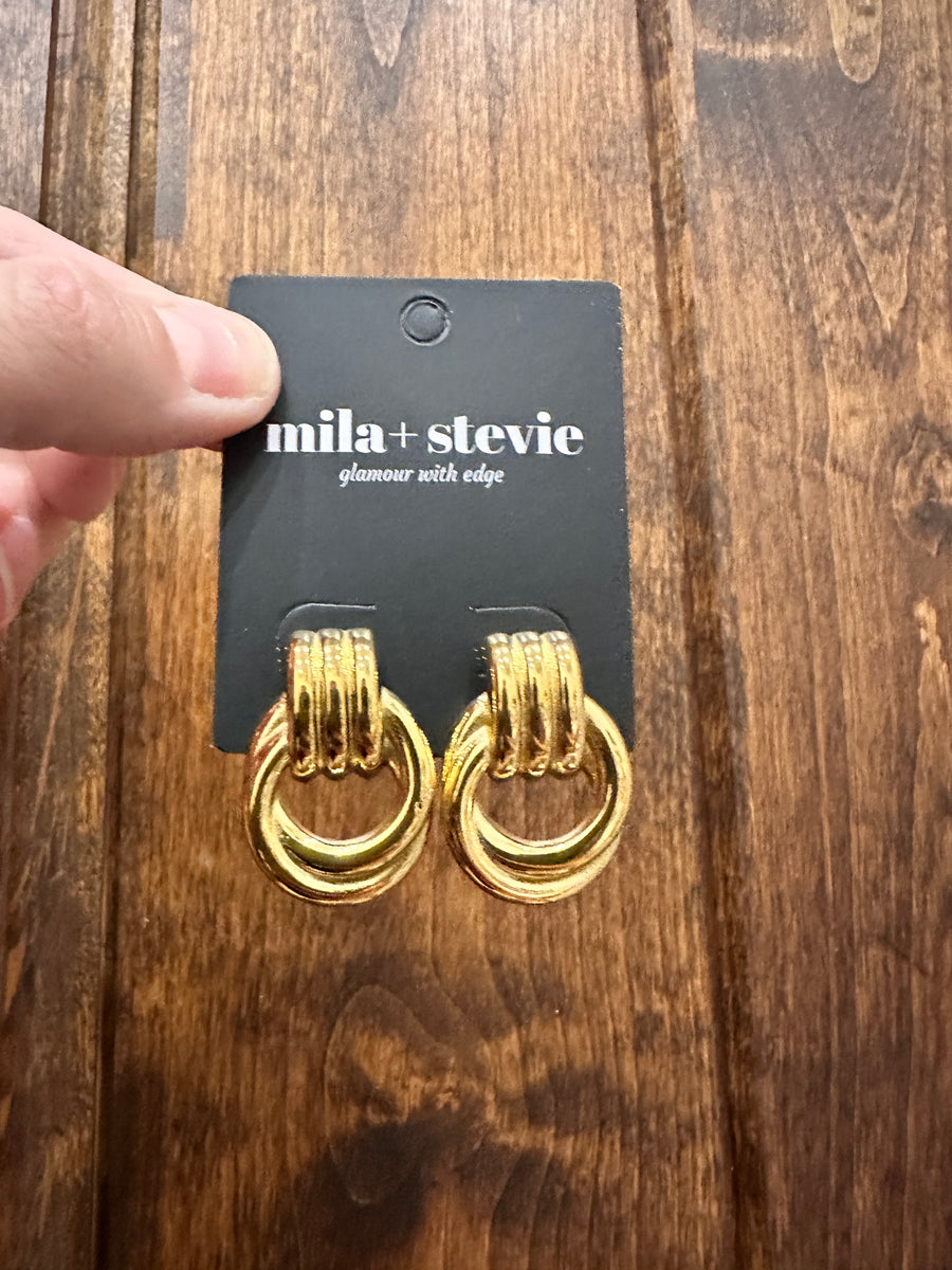 Gold Stainless Steel Knot Earrings