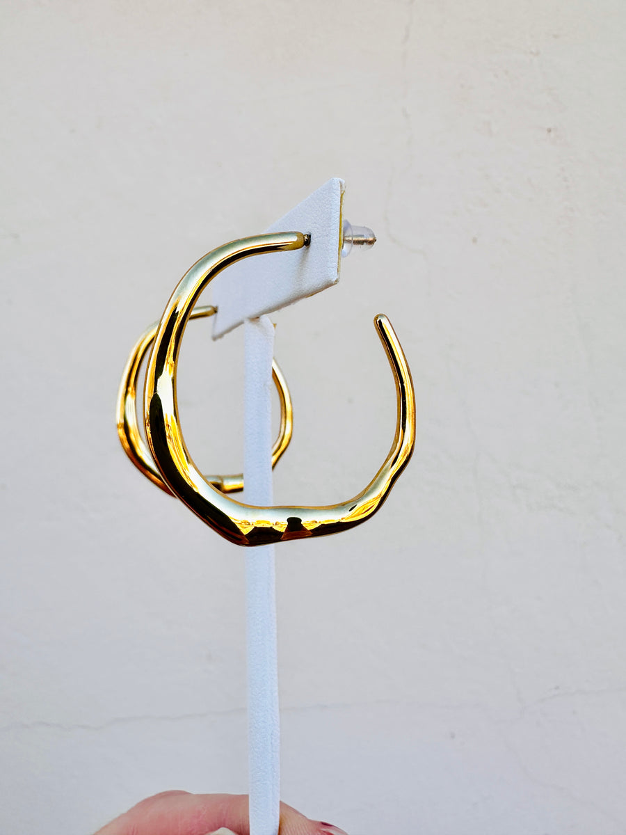 Hammered Hoop Earrings