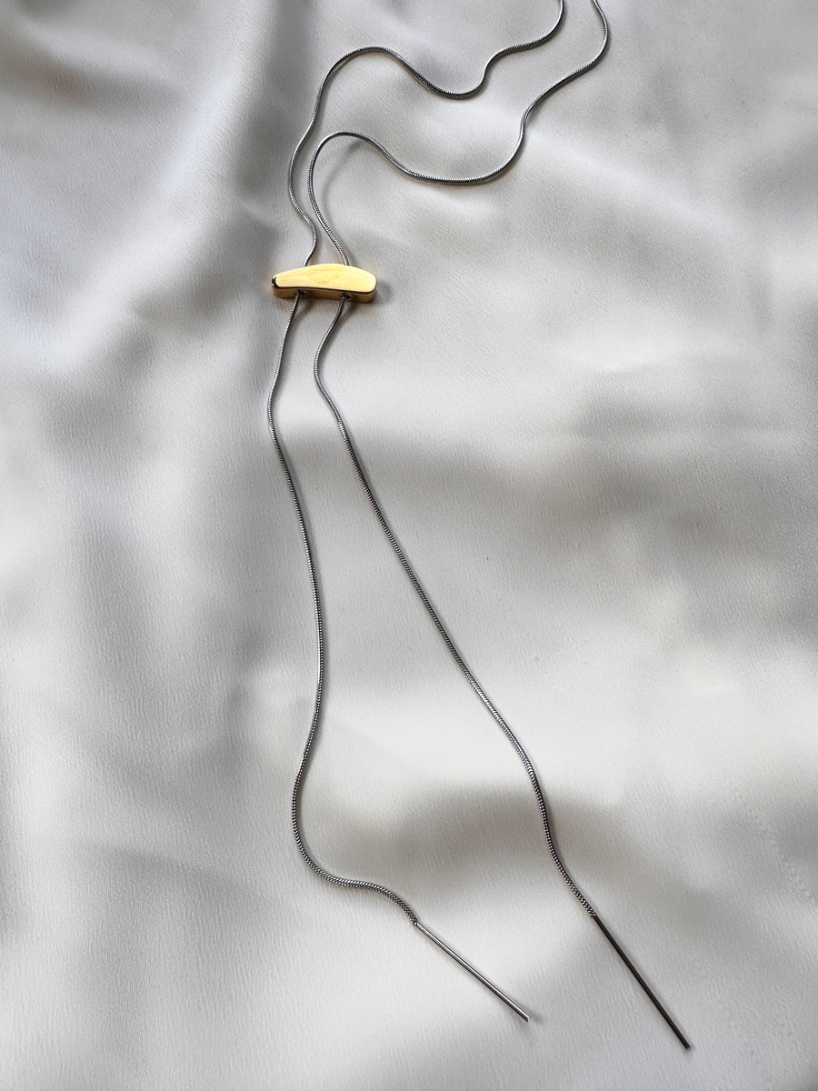 Mixed Metal Gold and Silver Bolo Necklace