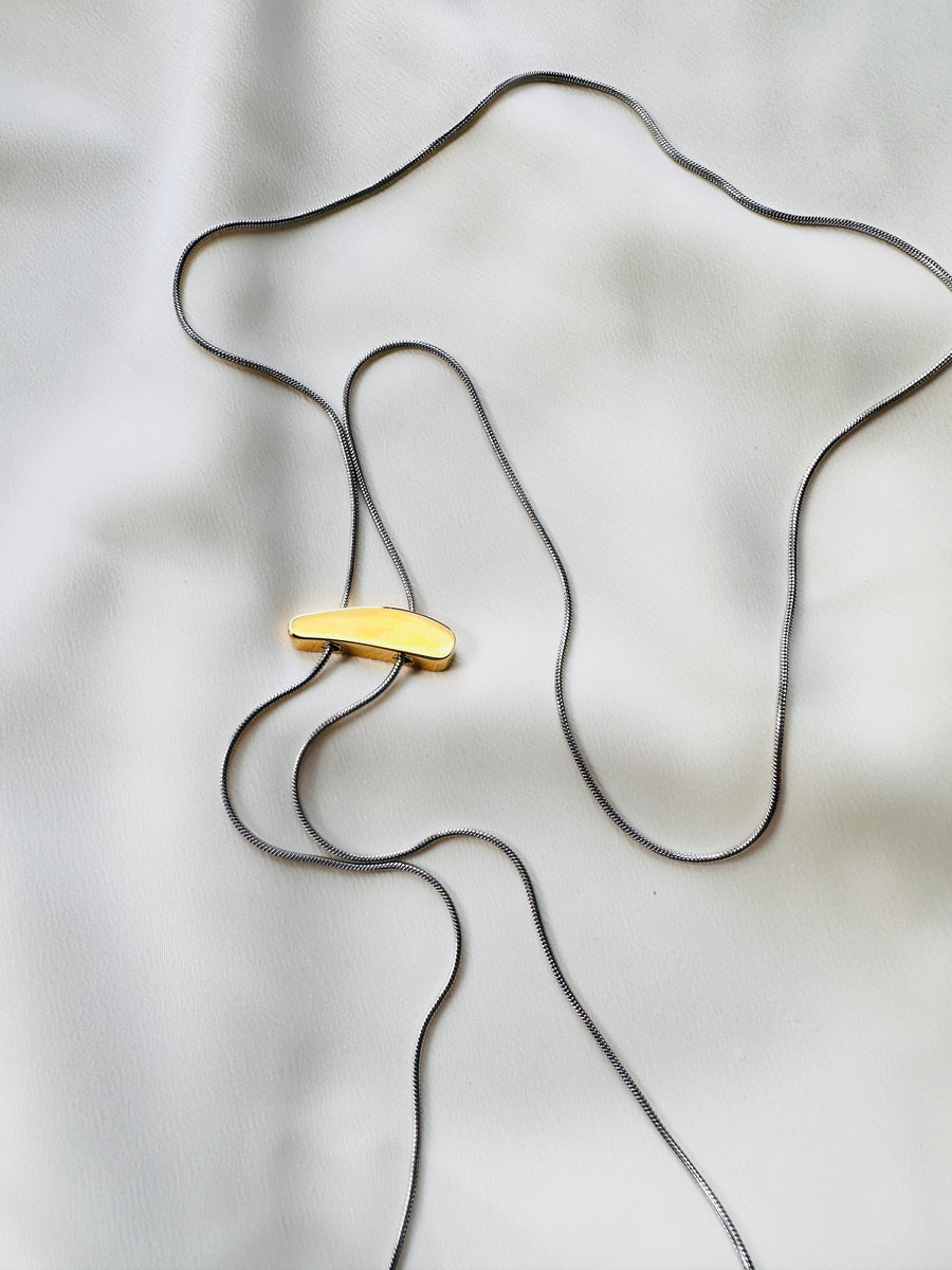 Mixed Metal Gold and Silver Bolo Necklace