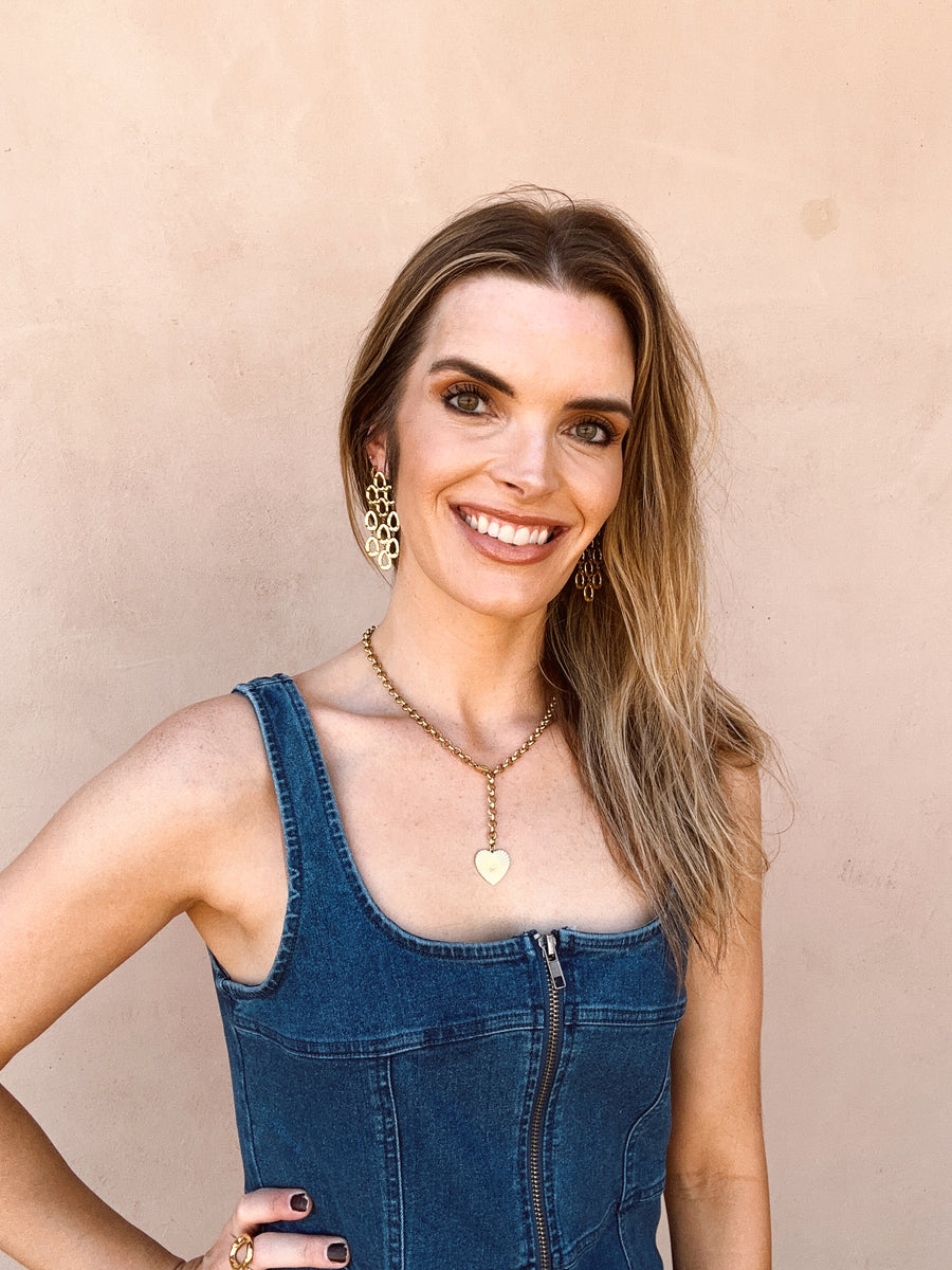 Denim Square Neck Mini Dress