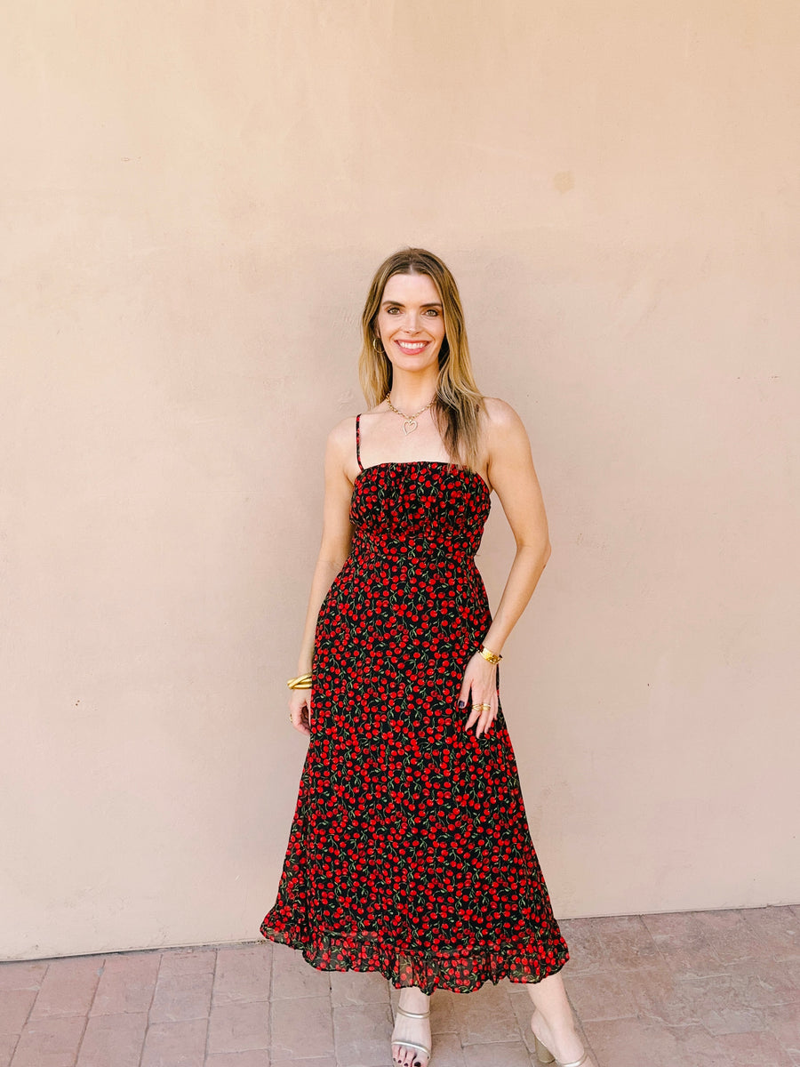 Cherry Spaghetti Strap Dress