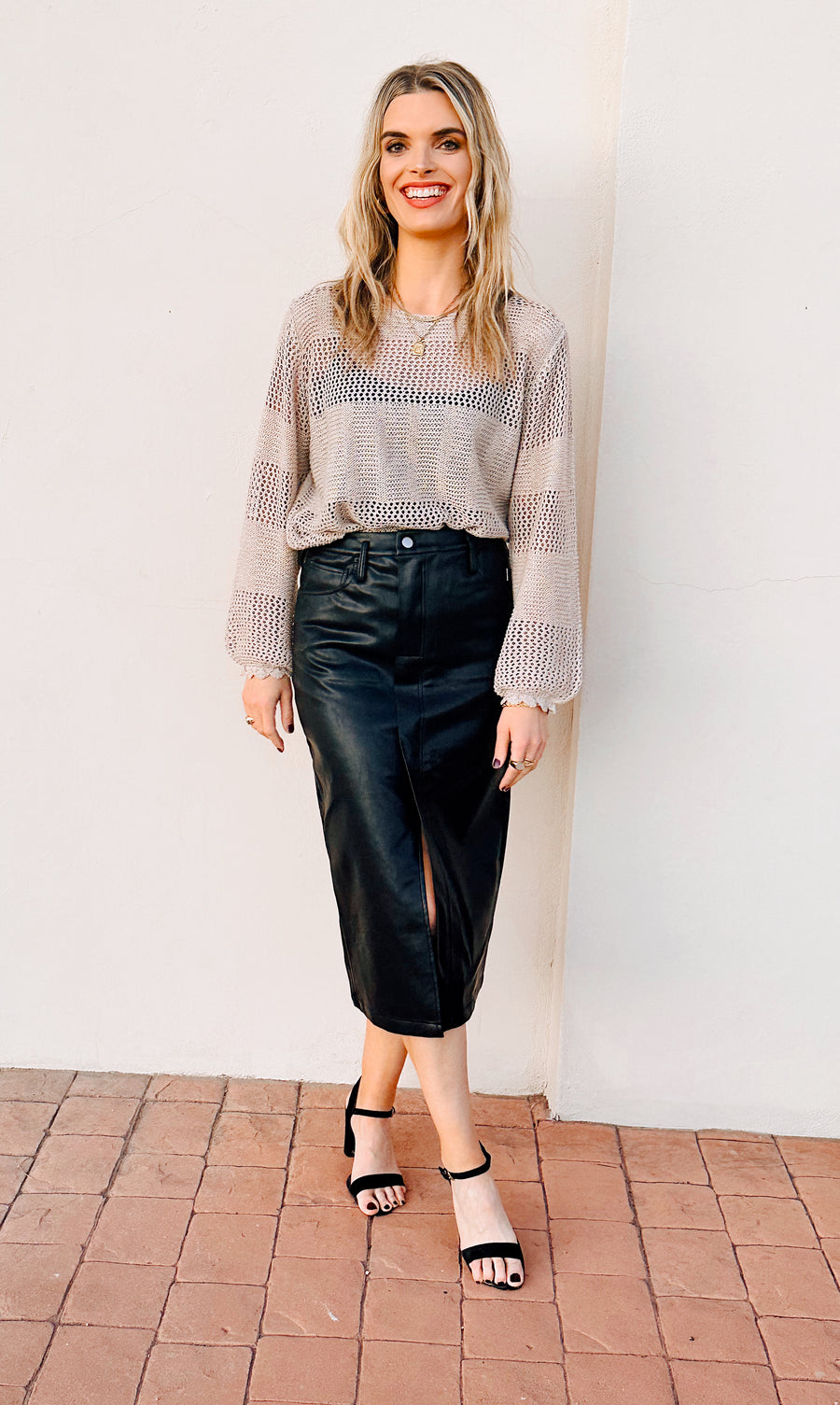 Faux Leather Pencil Skirt