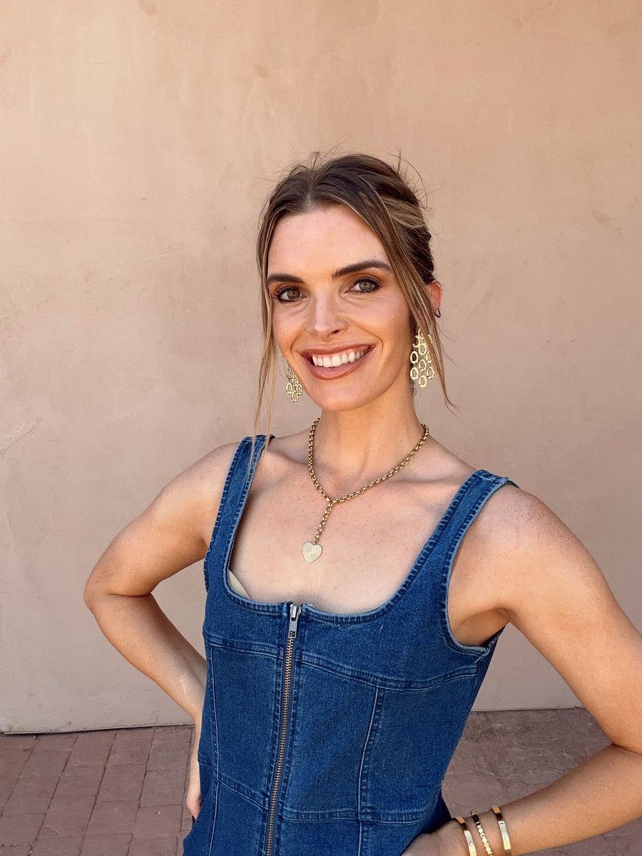 Denim Square Neck Mini Dress