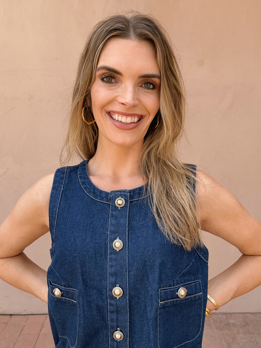 Denim Sleeveless Mod Dress