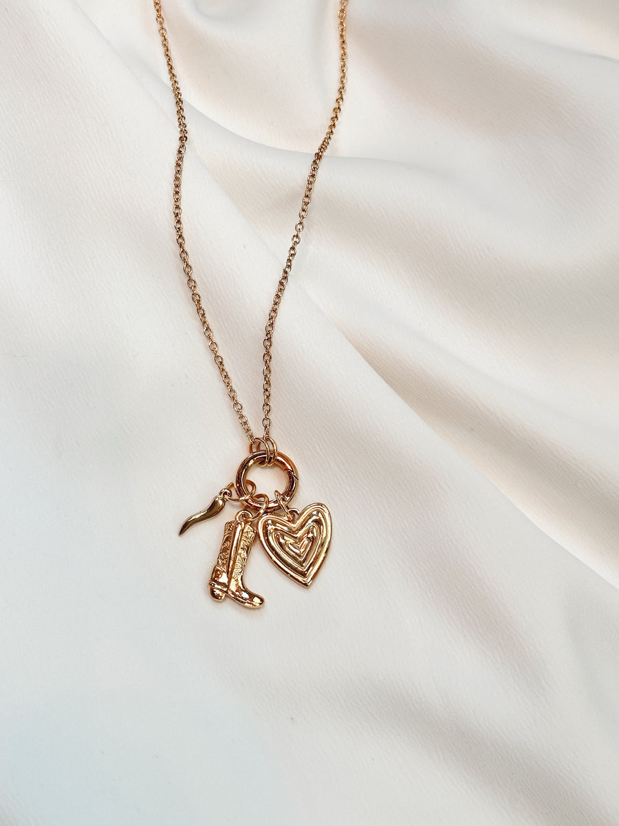 Cowgirl Boot Dainty Charm Necklace