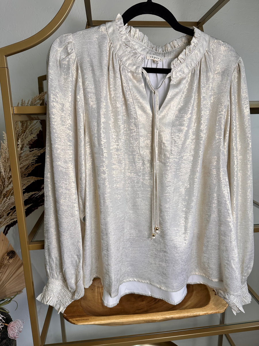 Longsleeve Peasant Blouse - Cream