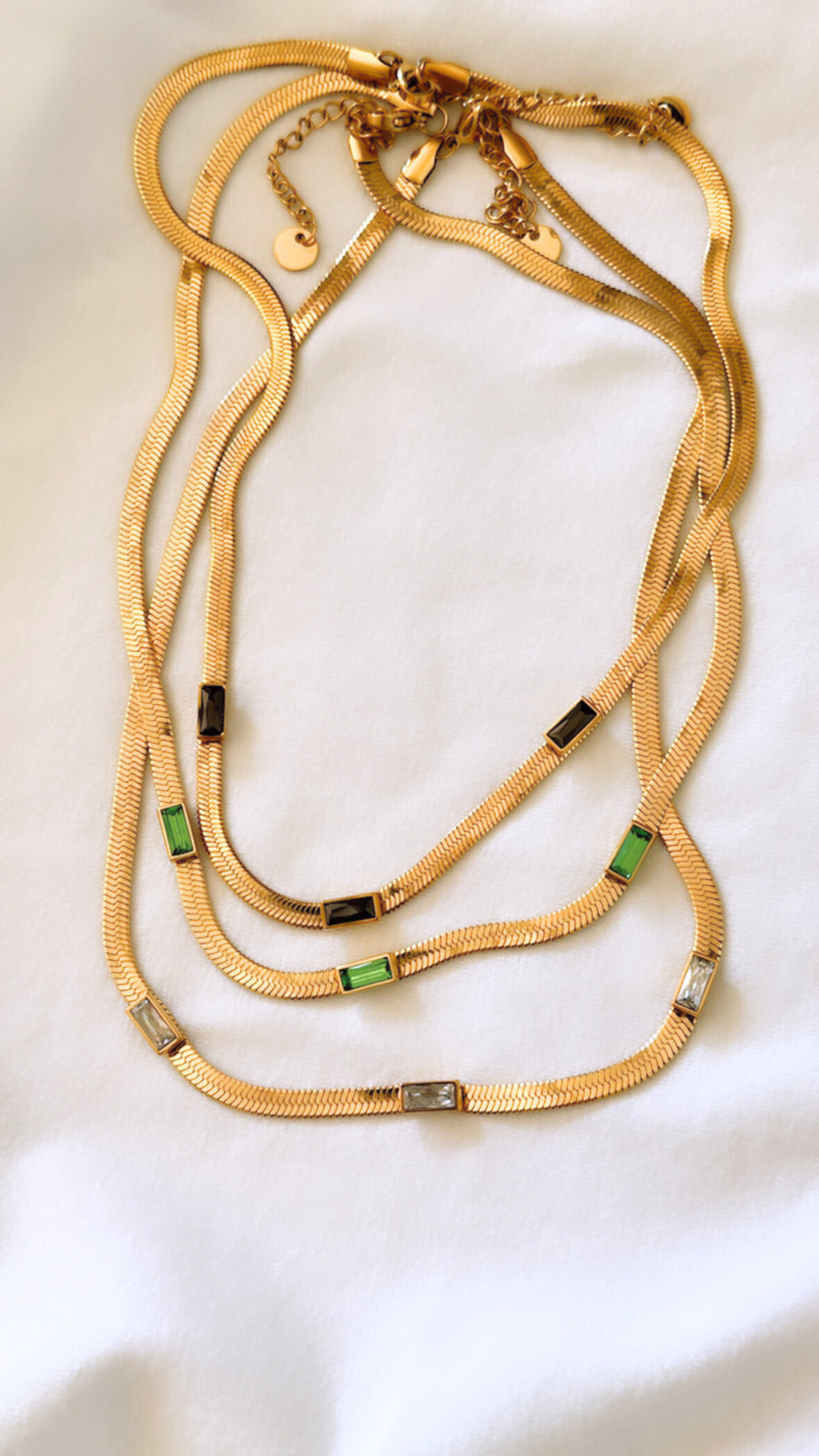 Gemstone Herringbone Necklace