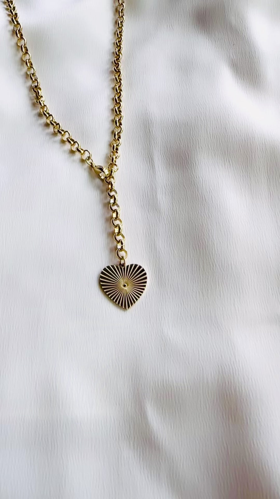Heart Pendant on Rollo Chain Necklace