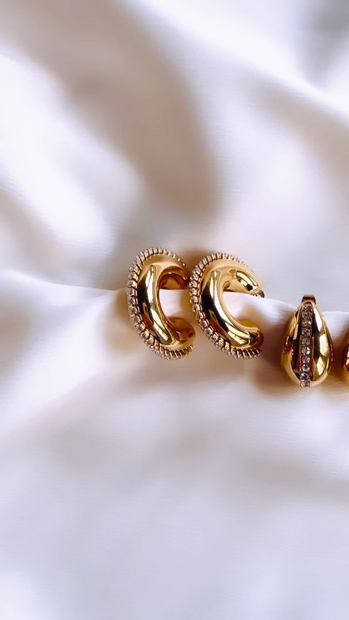 Holiday Glam Hollow Hoop Earrings