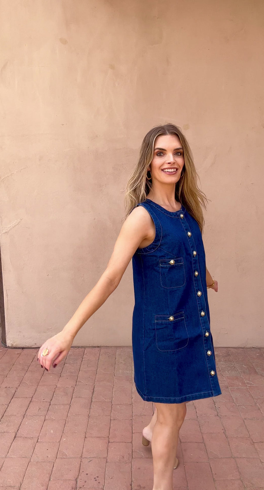 Denim Sleeveless Mod Dress