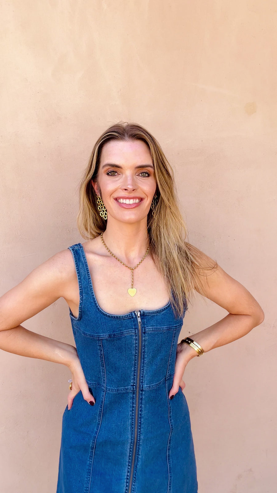 Denim Square Neck Mini Dress