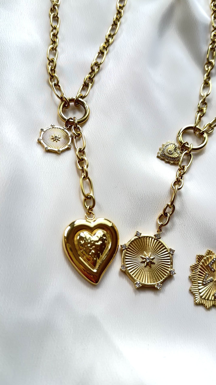 Chunky Chain Necklace with LOVE Heart Pendant