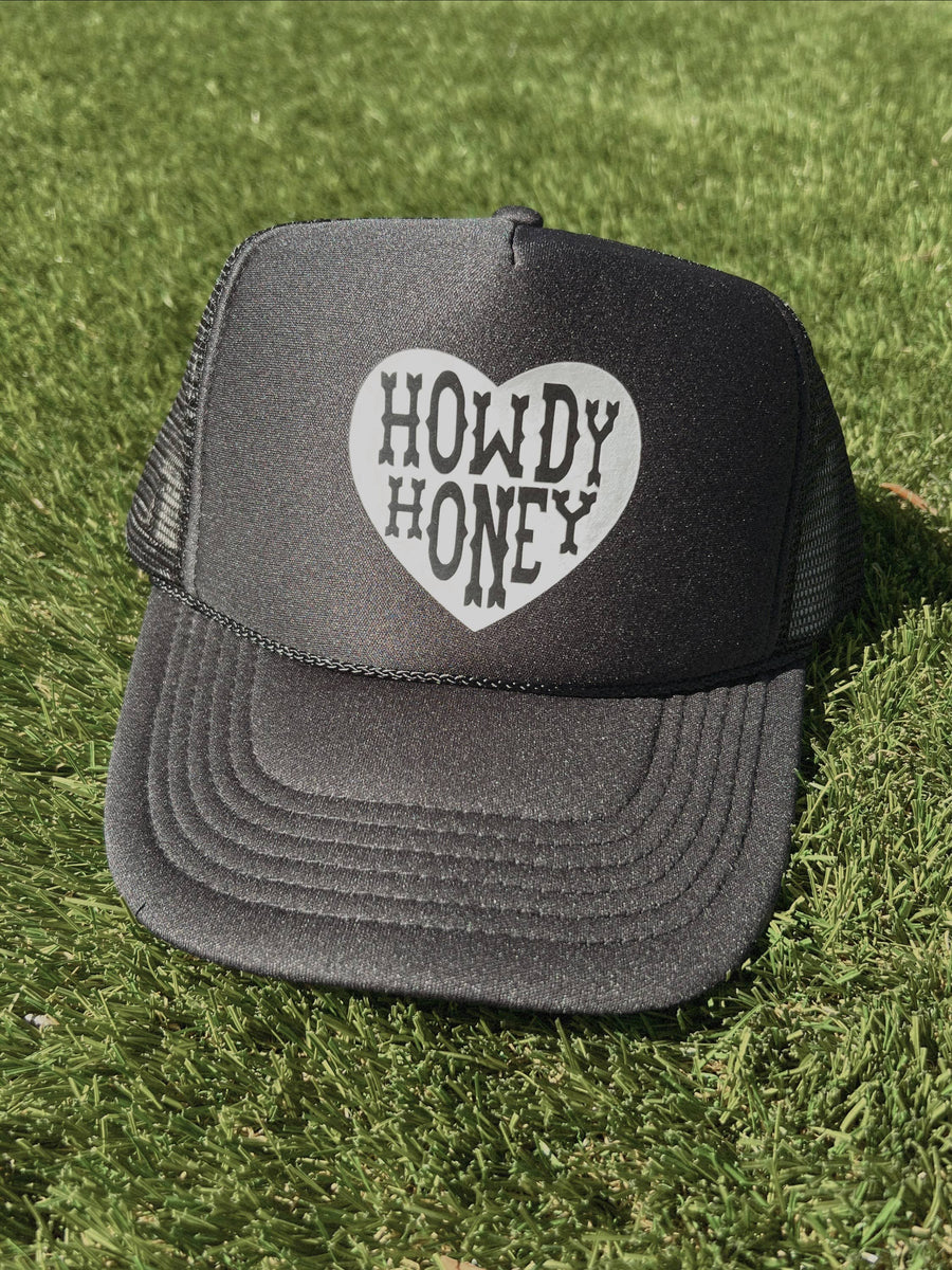 Howdy Honey Trucker Hat: Black