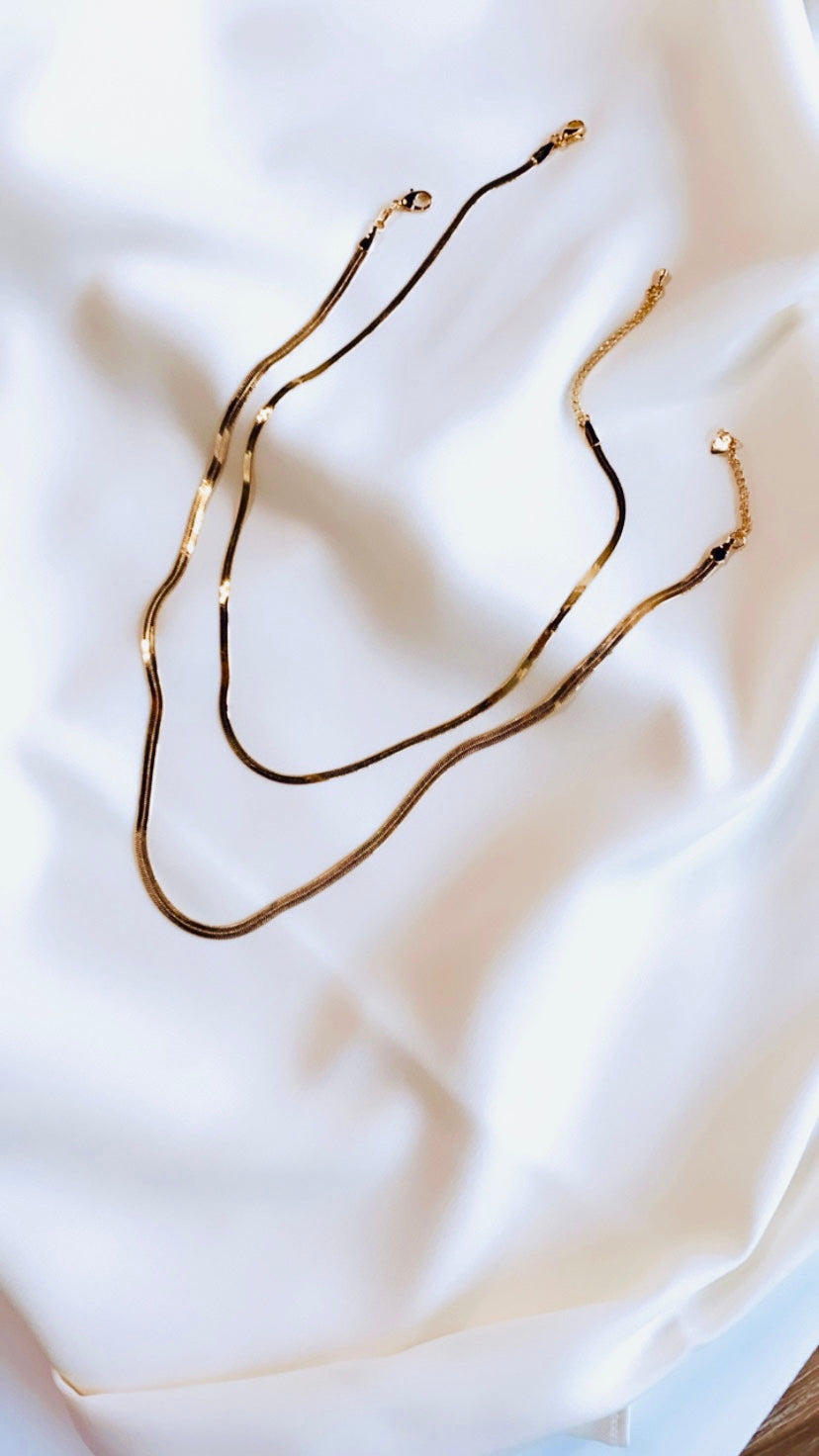 HALEY Herringbone Layering Chain Necklace
